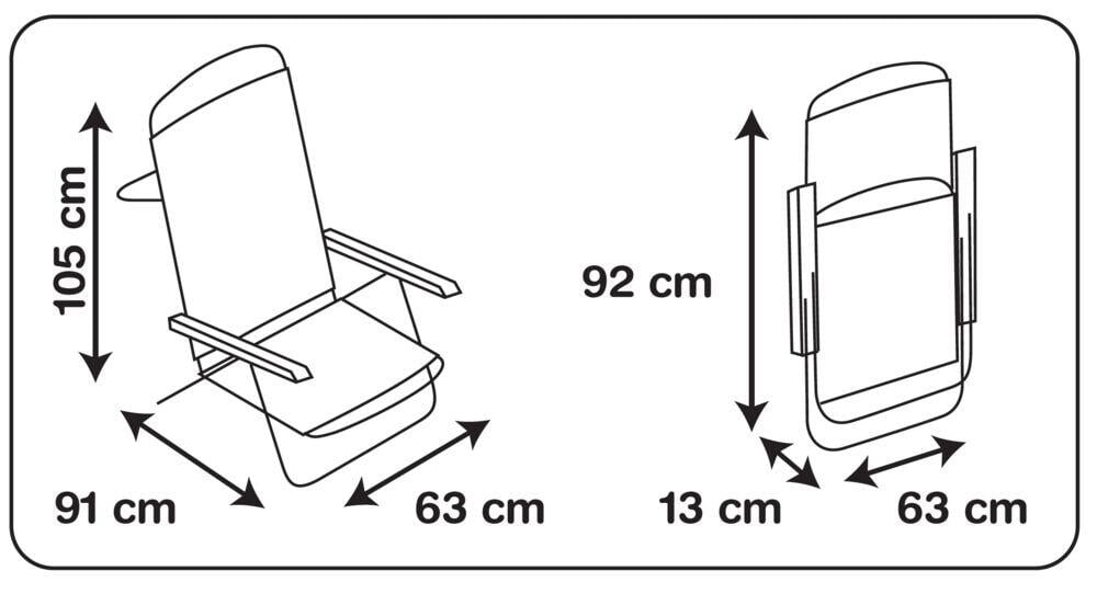Strandstol nedfellbar