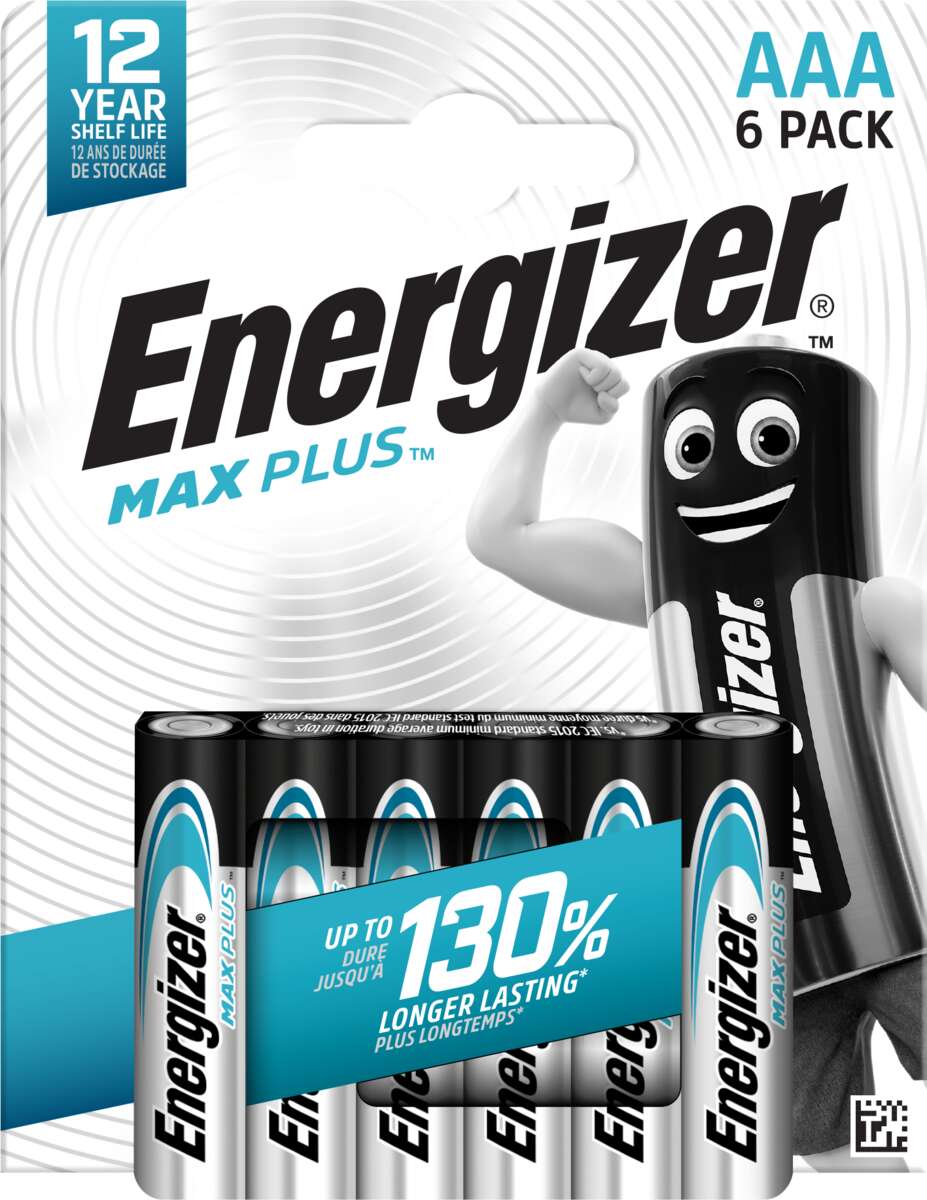 Energizer® Max Plus AAA batterier 6pk