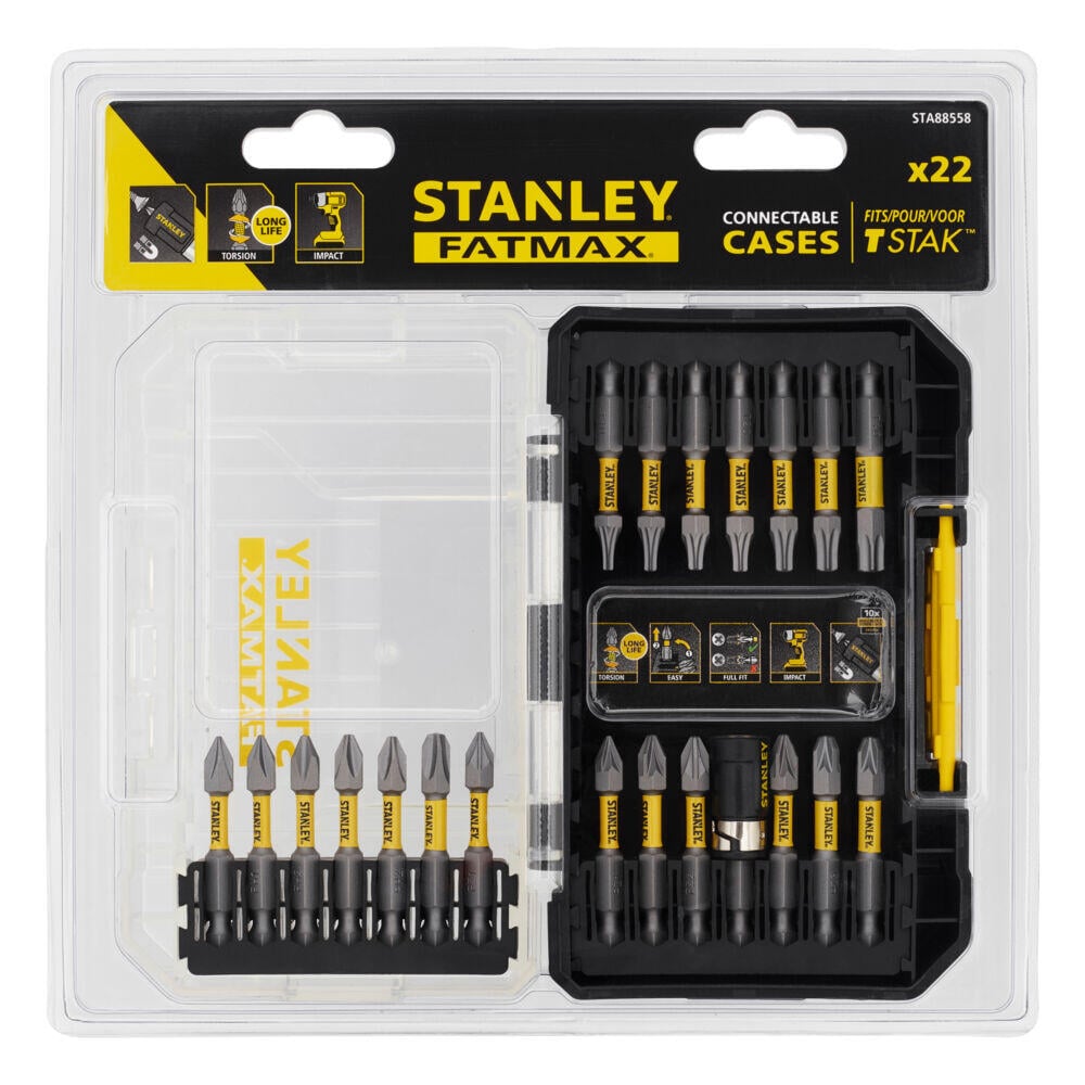 Stanley STA88558-XJ Fatmax bitssett m/magnetisk bitsholder 22 deler