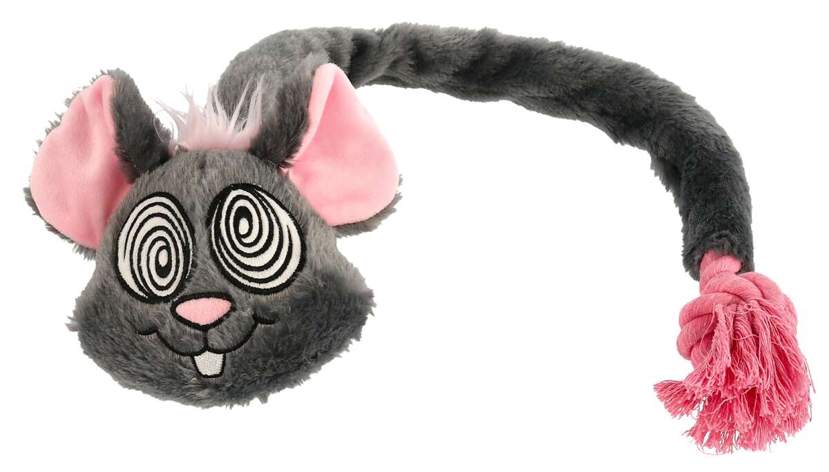 Dogman Hundeleke Spirremouse Grå L 25cm