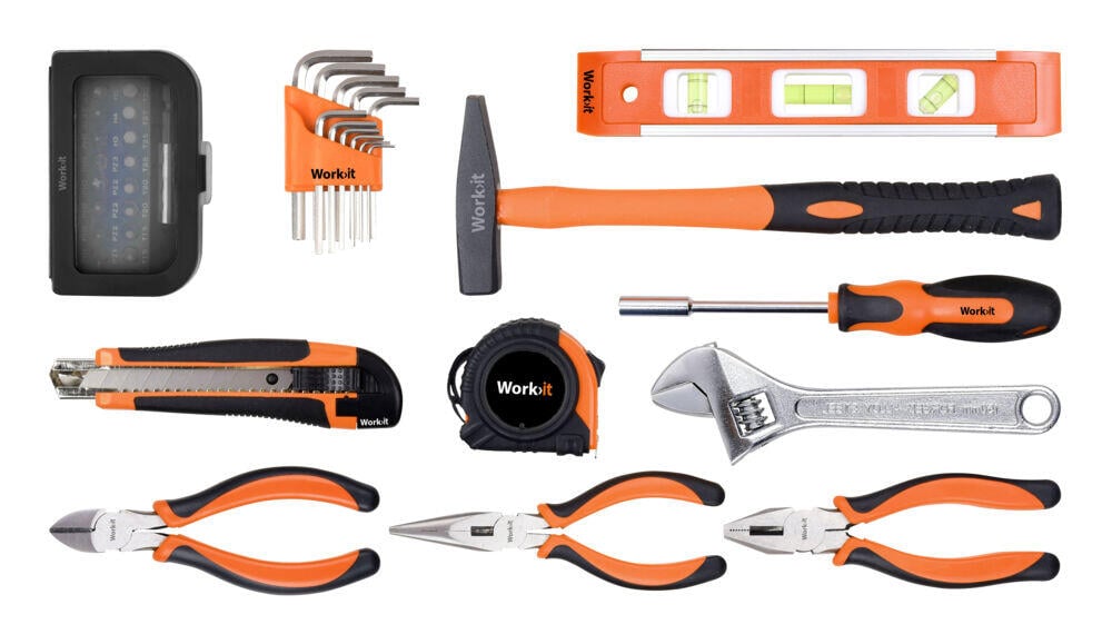 Work>it® verktøysett med verktøykasse og 51 deler