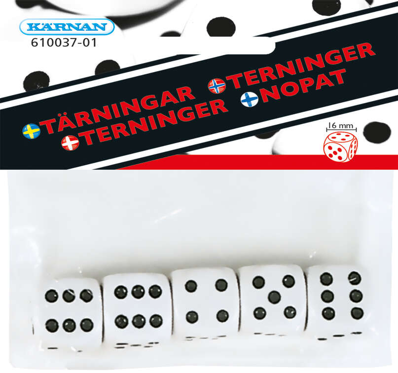 5 terninger i pose