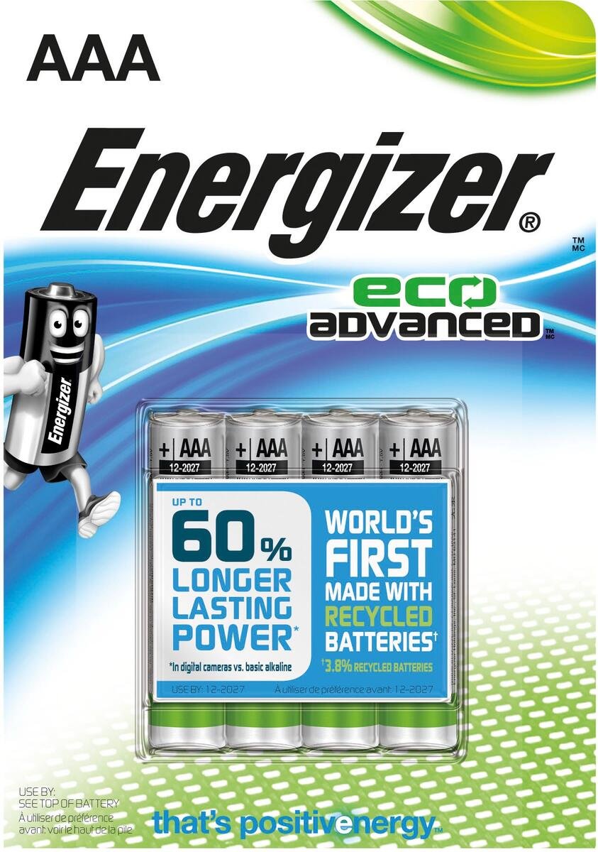 Energizer® EcoAdvanced™ AAA batterier