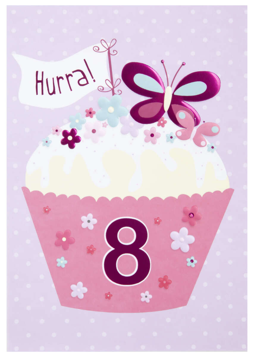 Kort 8 år Cupcake