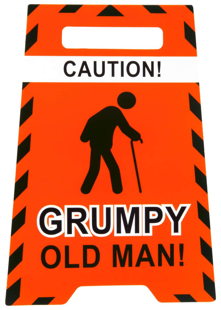 Kort Caution! Grumpy old man