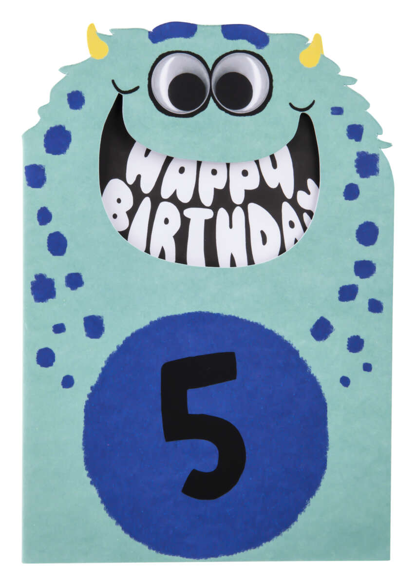 Kort 5 år Happy Monster