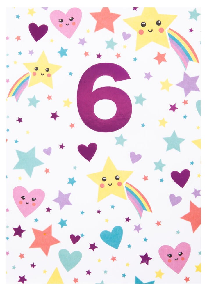 Kort 6 år Stjerner og regnbue