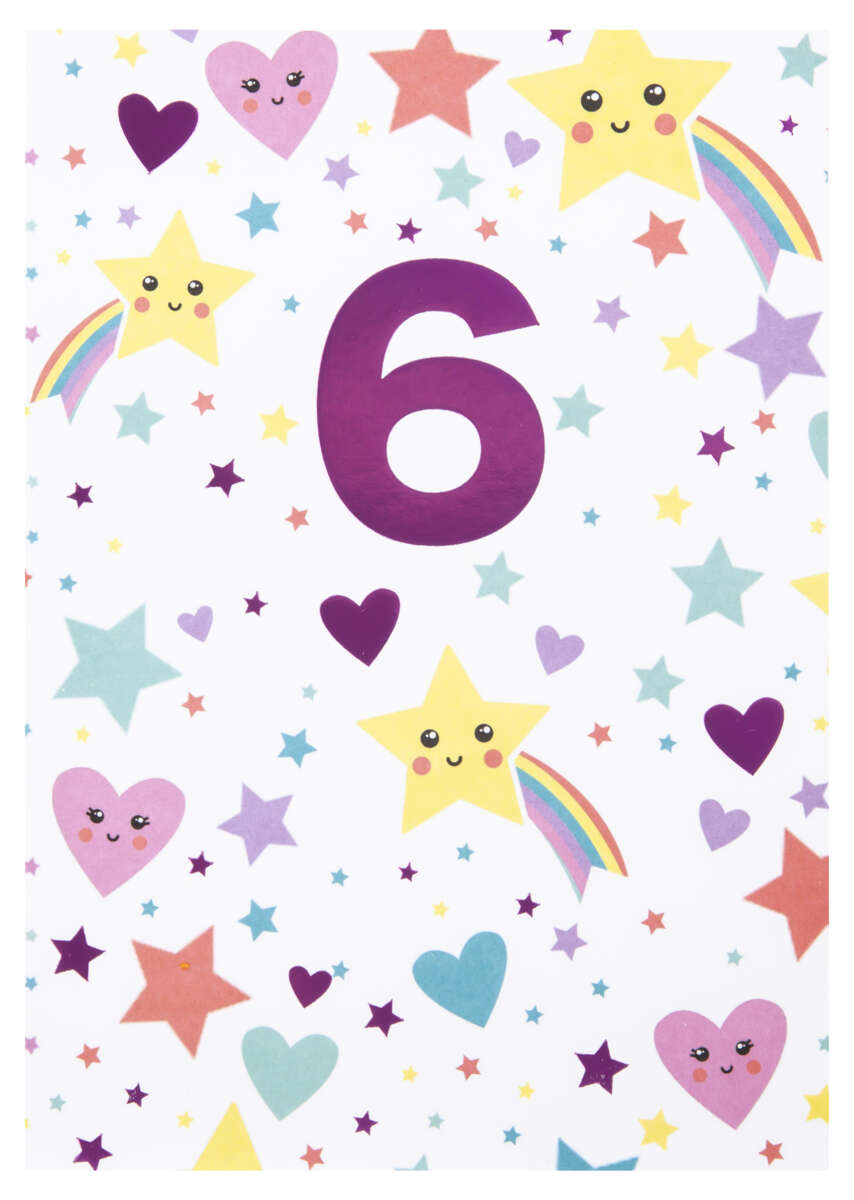 Kort 6 år Stjerner og regnbue