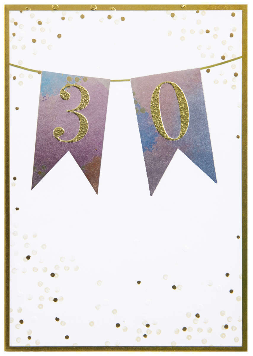 Kort 30 år Rosa/gull