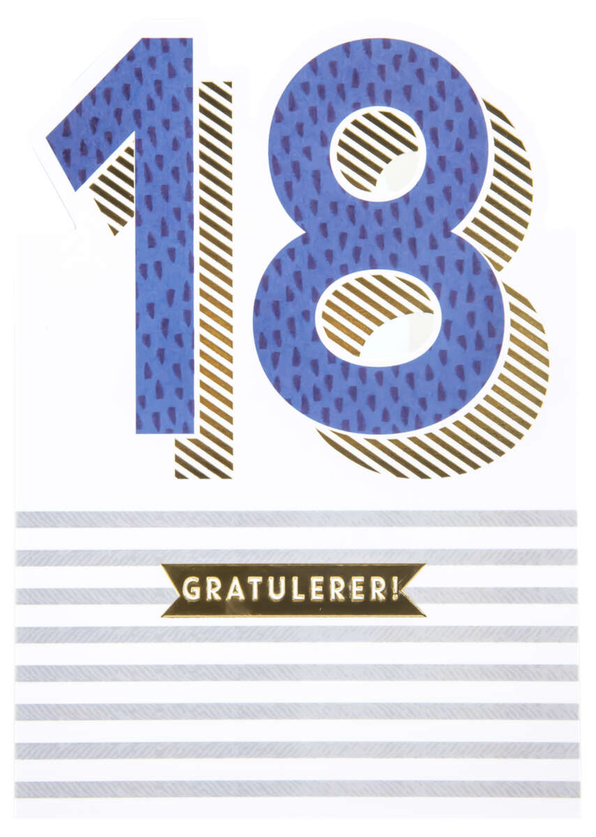 Kort 18 år Gratulerer!
