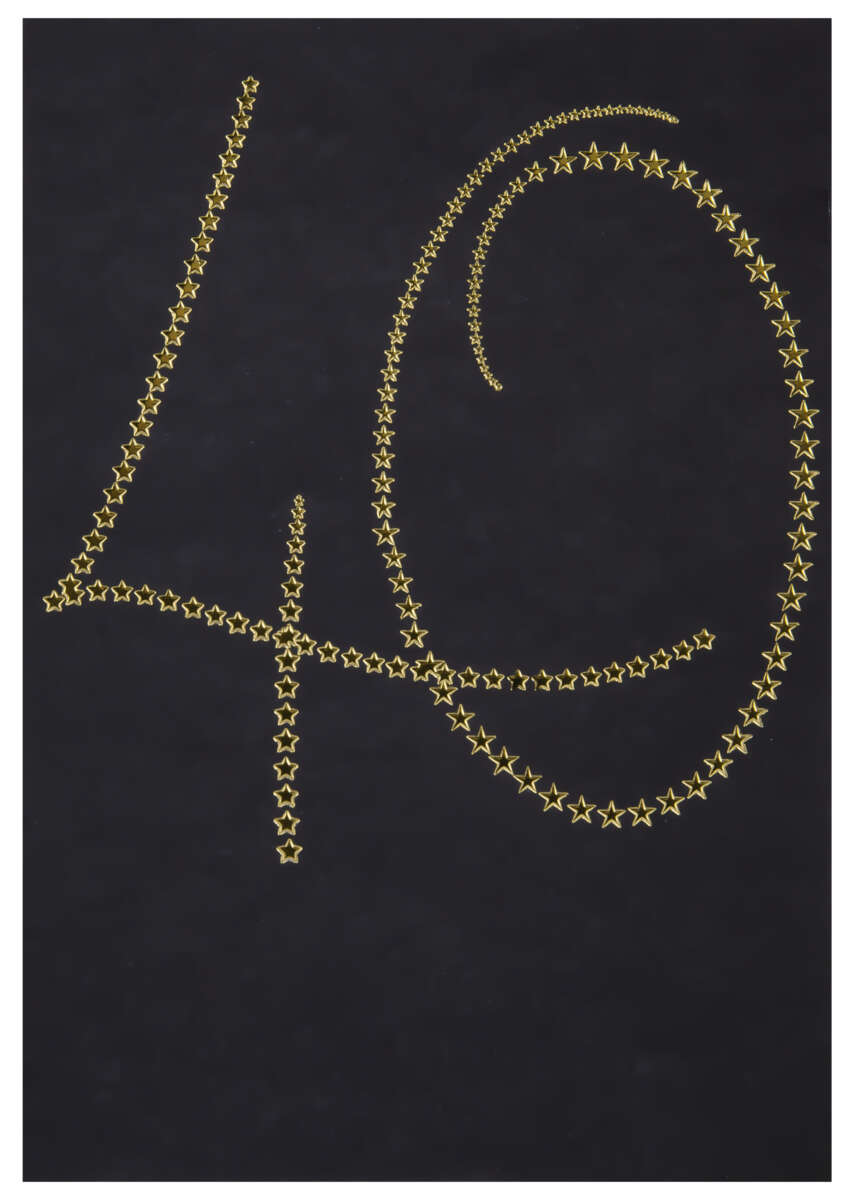 Kort 40 år Sort/gull