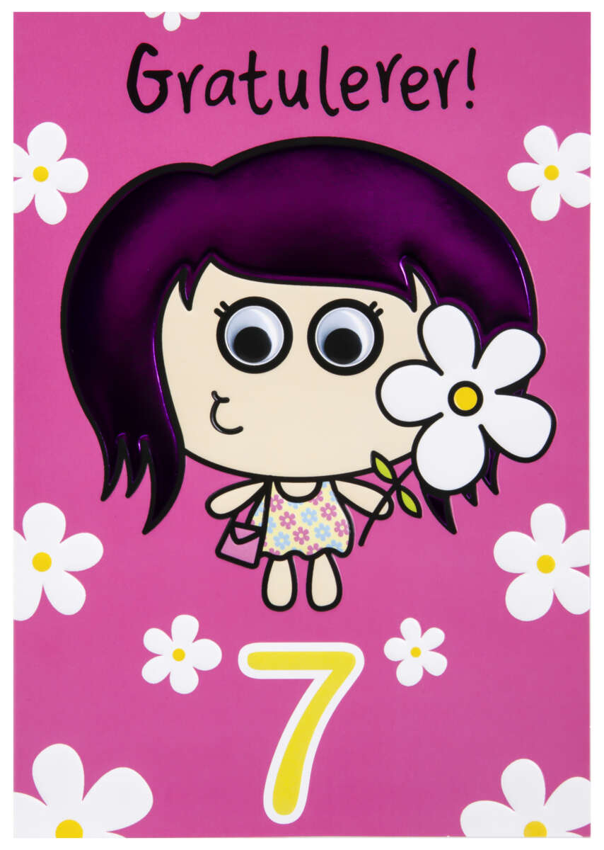 Kort 7 år Blomster