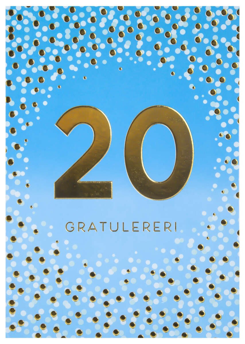 Kort 20 år Gratulerer