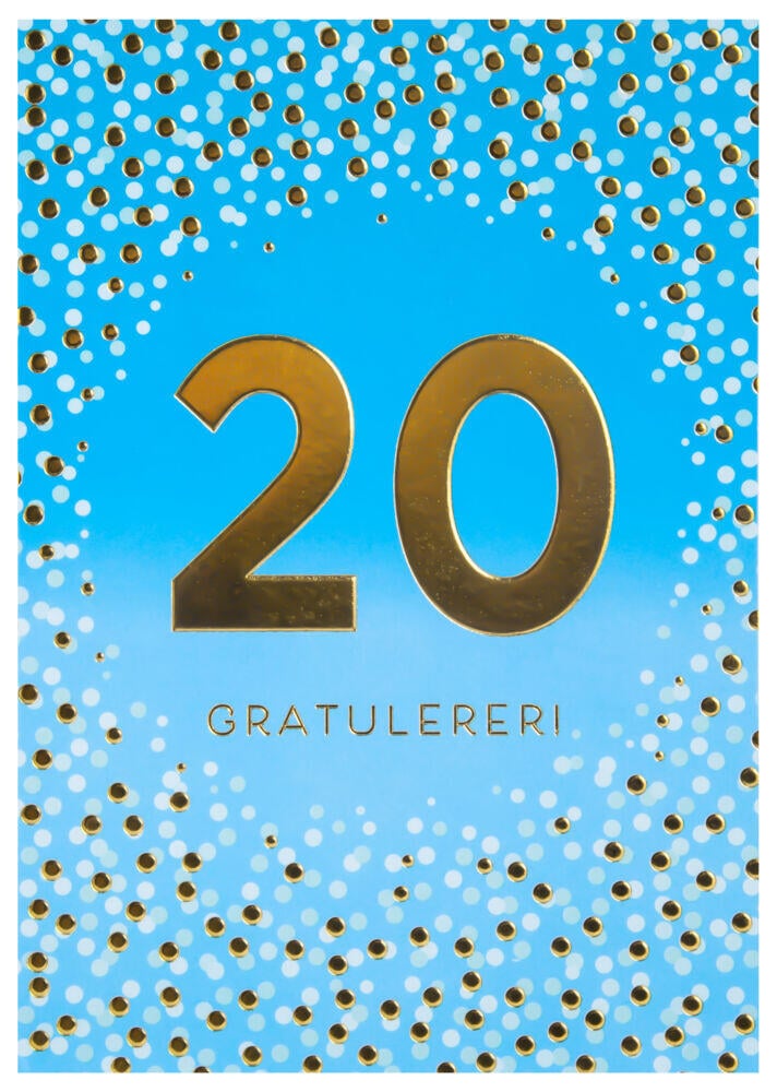 Kort 20 år Gratulerer
