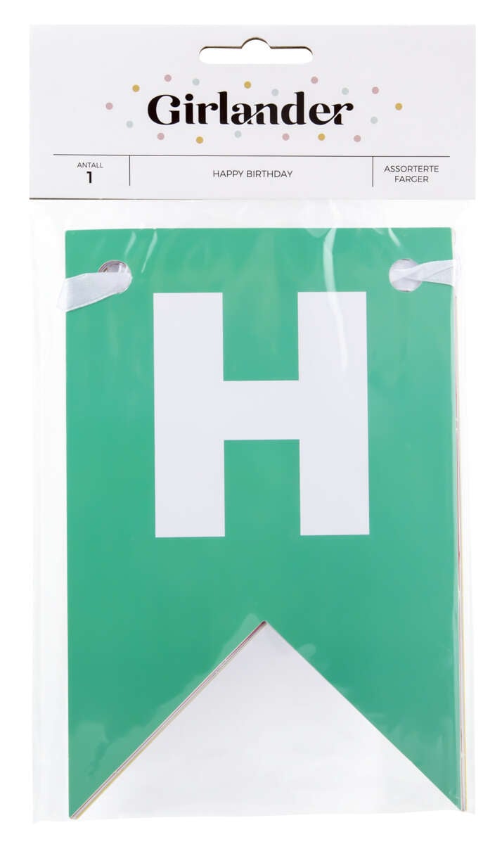 Girlander Happy Birthday L: 2,3 m