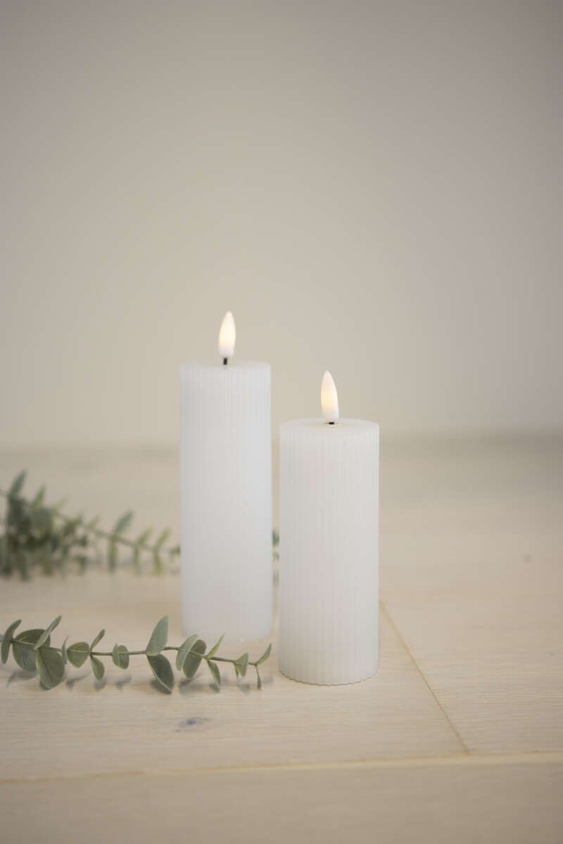 Lun LED smalt kubbelys med riller