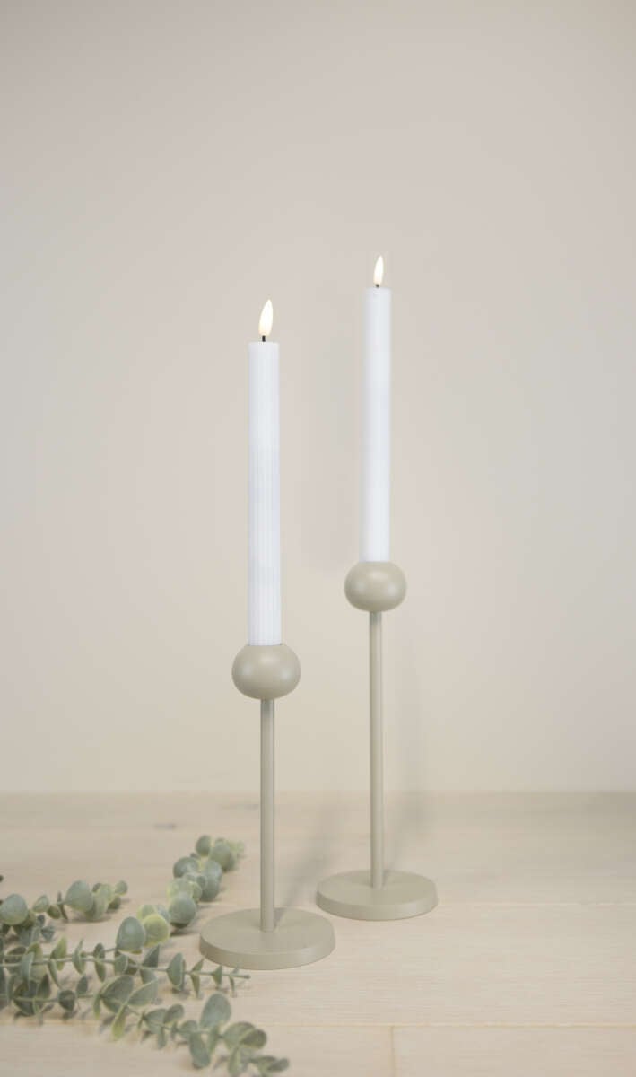 Lun LED kronelys med riller 2pk