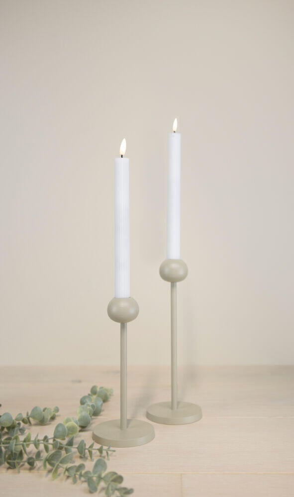 Lun LED kronelys med riller 2pk