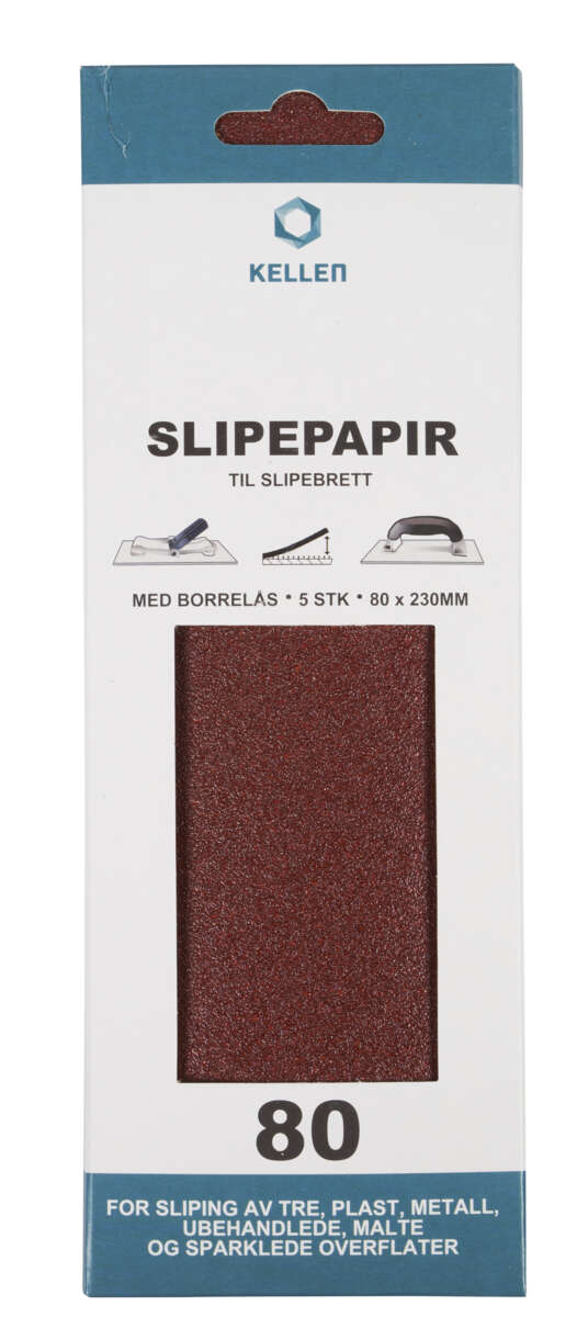 Slipepapir 80 x 230 mm 5 stk