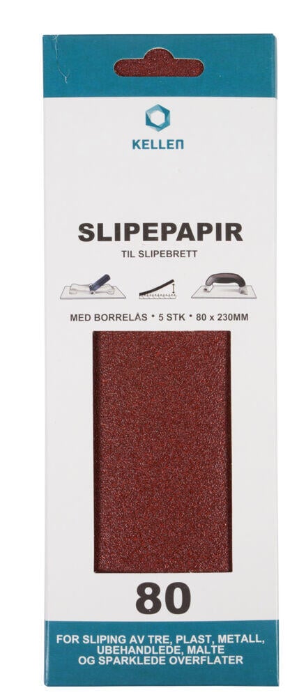 Slipepapir 80 x 230 mm 5 stk