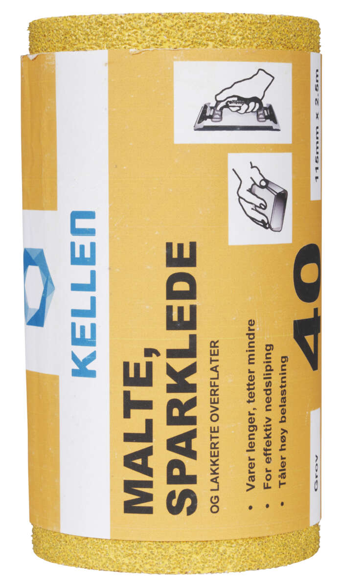 Slipepapir M/S/L 115 mm x 2,5 m