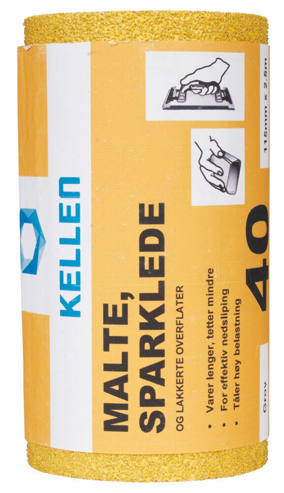 Slipepapir M/S/L 115 mm x 2,5 m