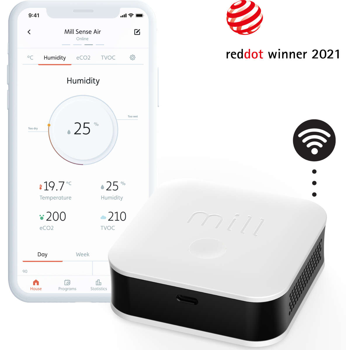 Mill Sense inneklimasensor med WiFi