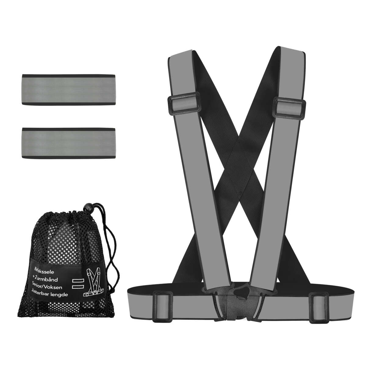 Reflekssele m/ armbånd og oppbevaringspose unisex