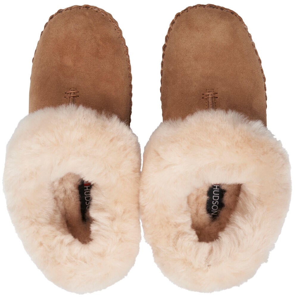 Hudson skinntøfler dame