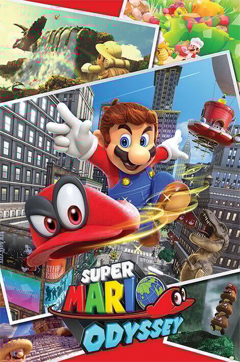 Super Mario Odyssey (Collage) plakat