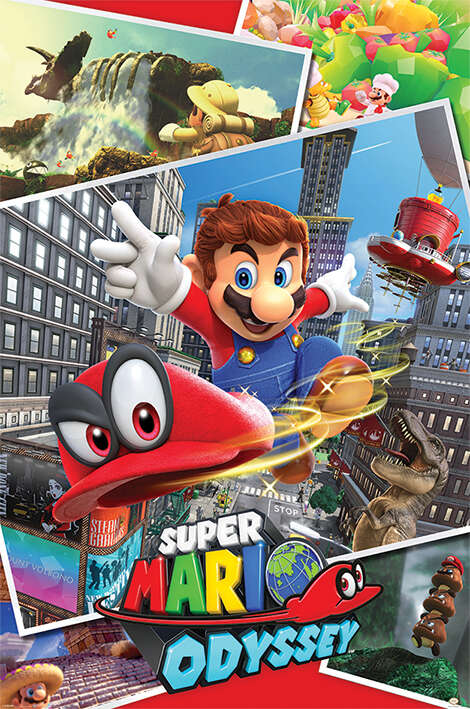 Super Mario Odyssey (Collage) plakat