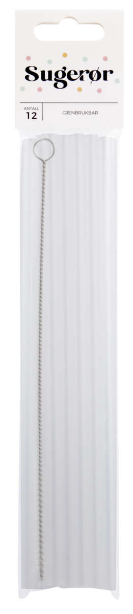 Sugerør transparent 12pk