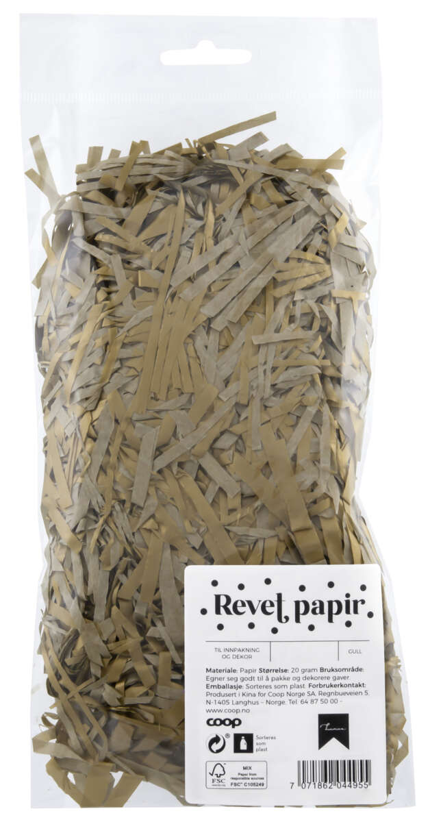 Revet papir gull