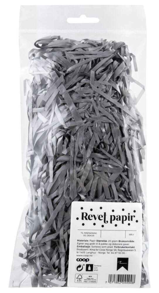 Revet papir sølv