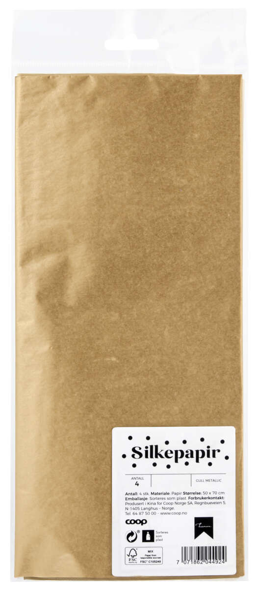 Silkepapir metallic 6pk