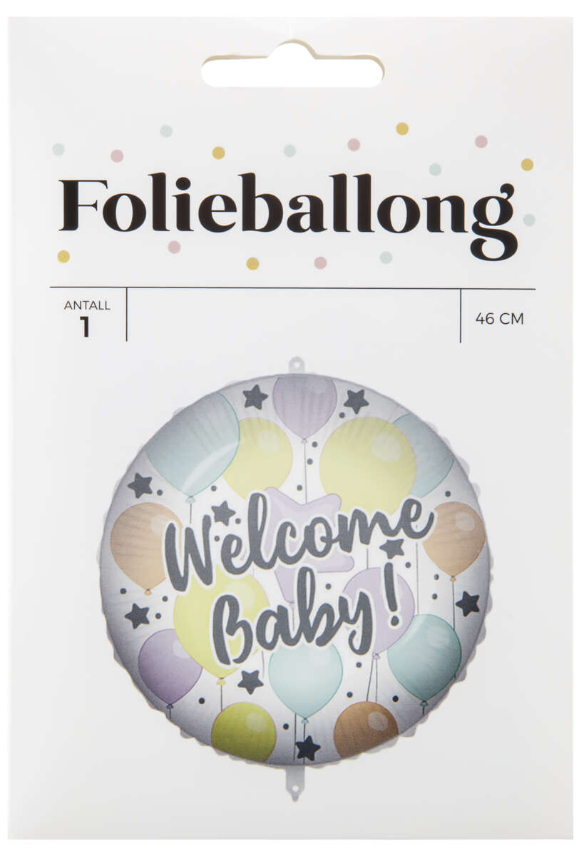 Folieballong Welcome Baby ø: 46 cm