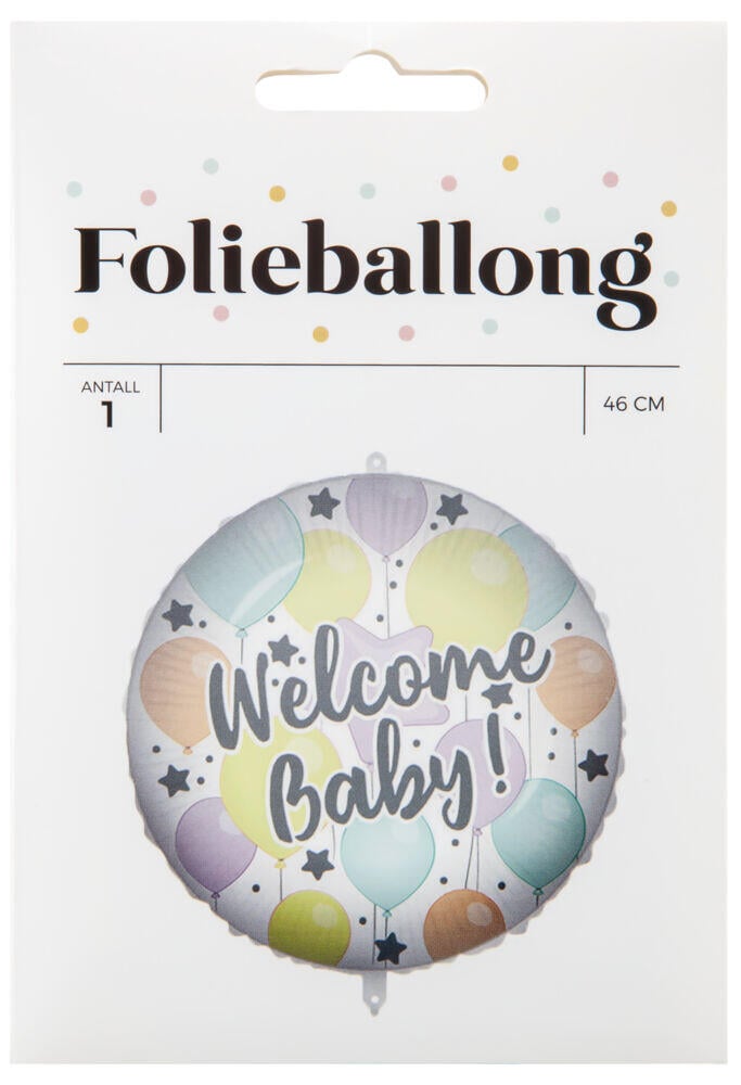Folieballong Welcome Baby ø: 46 cm
