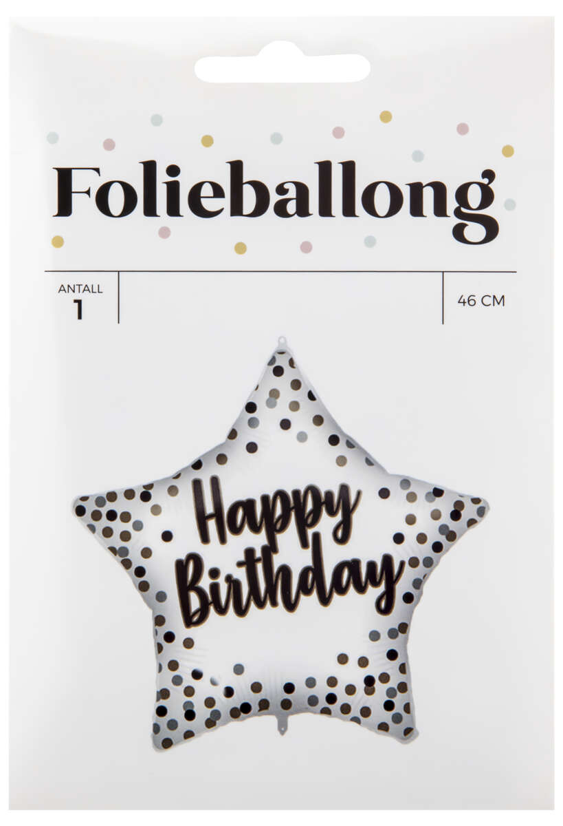 Folieballong Happy Birthday ø: 46 cm