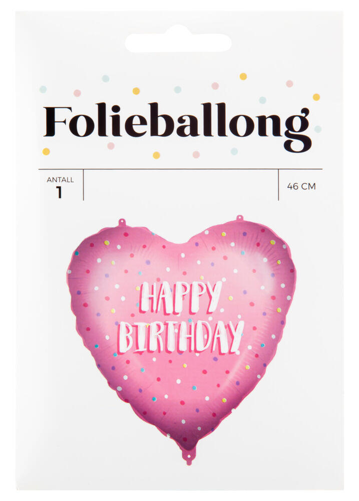 Folieballong Happy Birthday ø: 46 cm