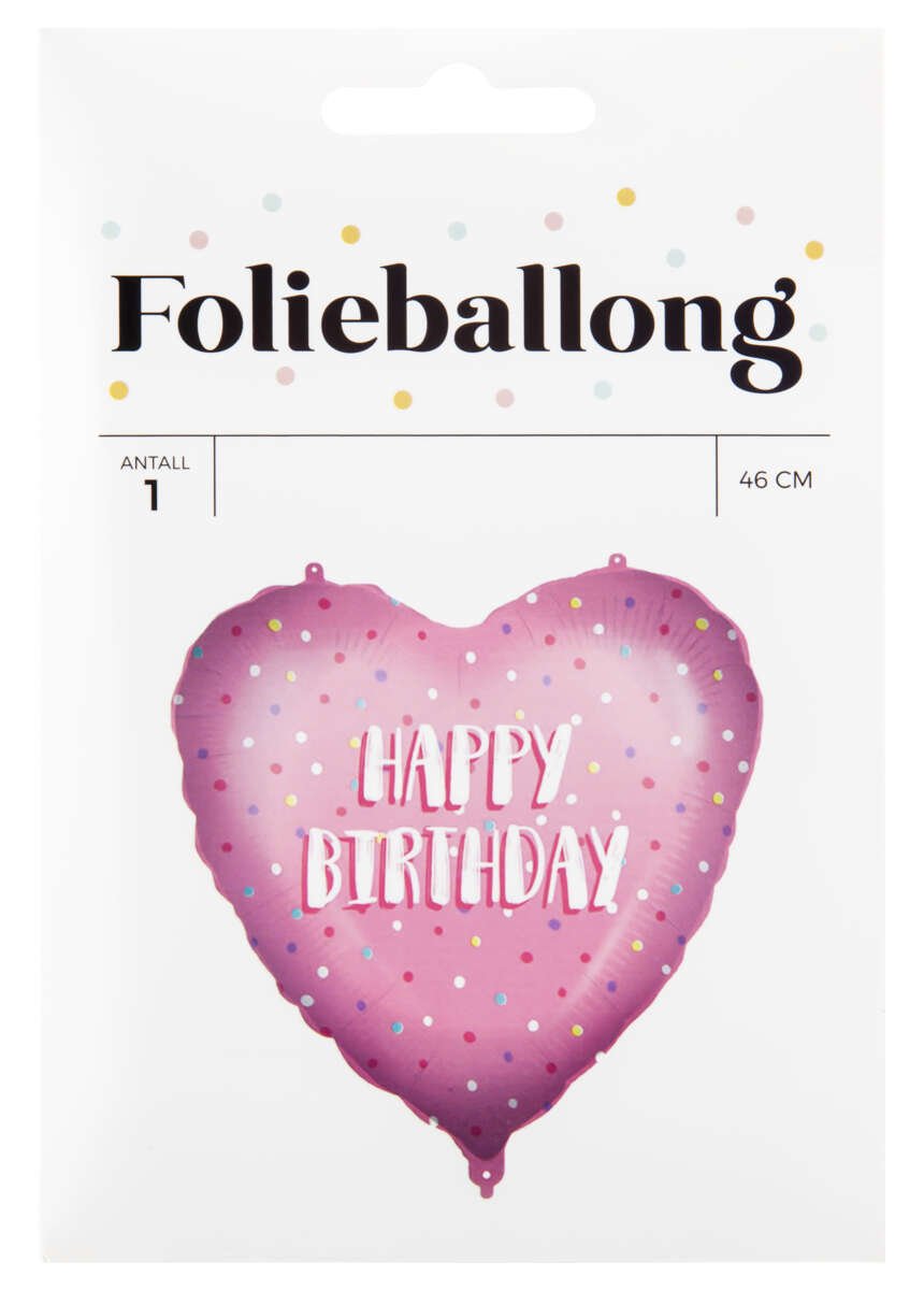 Folieballong Happy Birthday ø: 46 cm