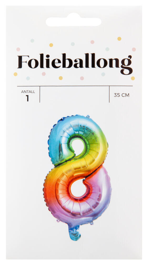 Folieballong Regnbue H: 35 cm