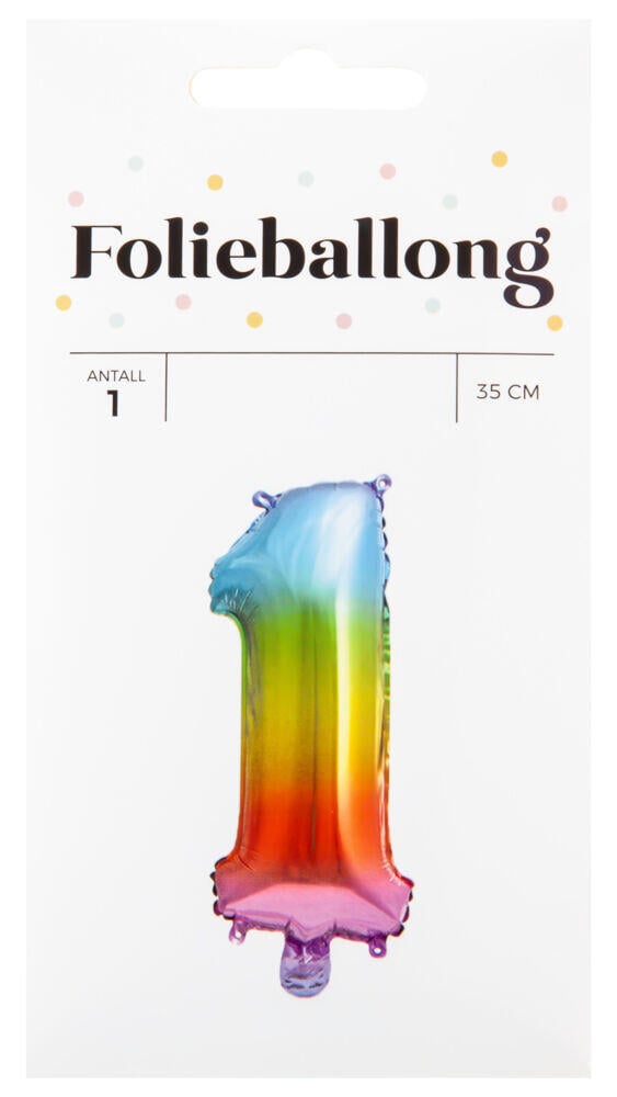 Folieballong Regnbue H: 35 cm