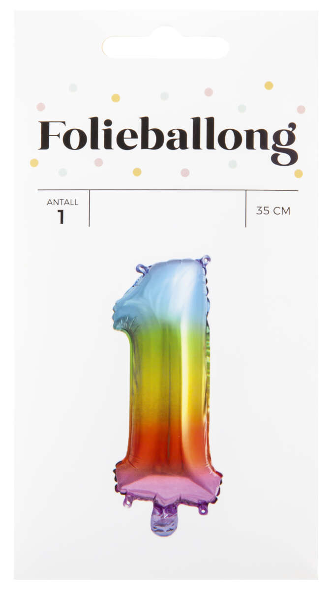 Folieballong Regnbue H: 35 cm