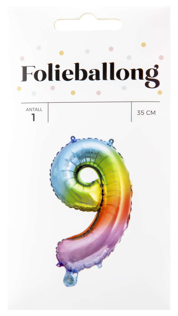 Folieballong Regnbue H: 35 cm