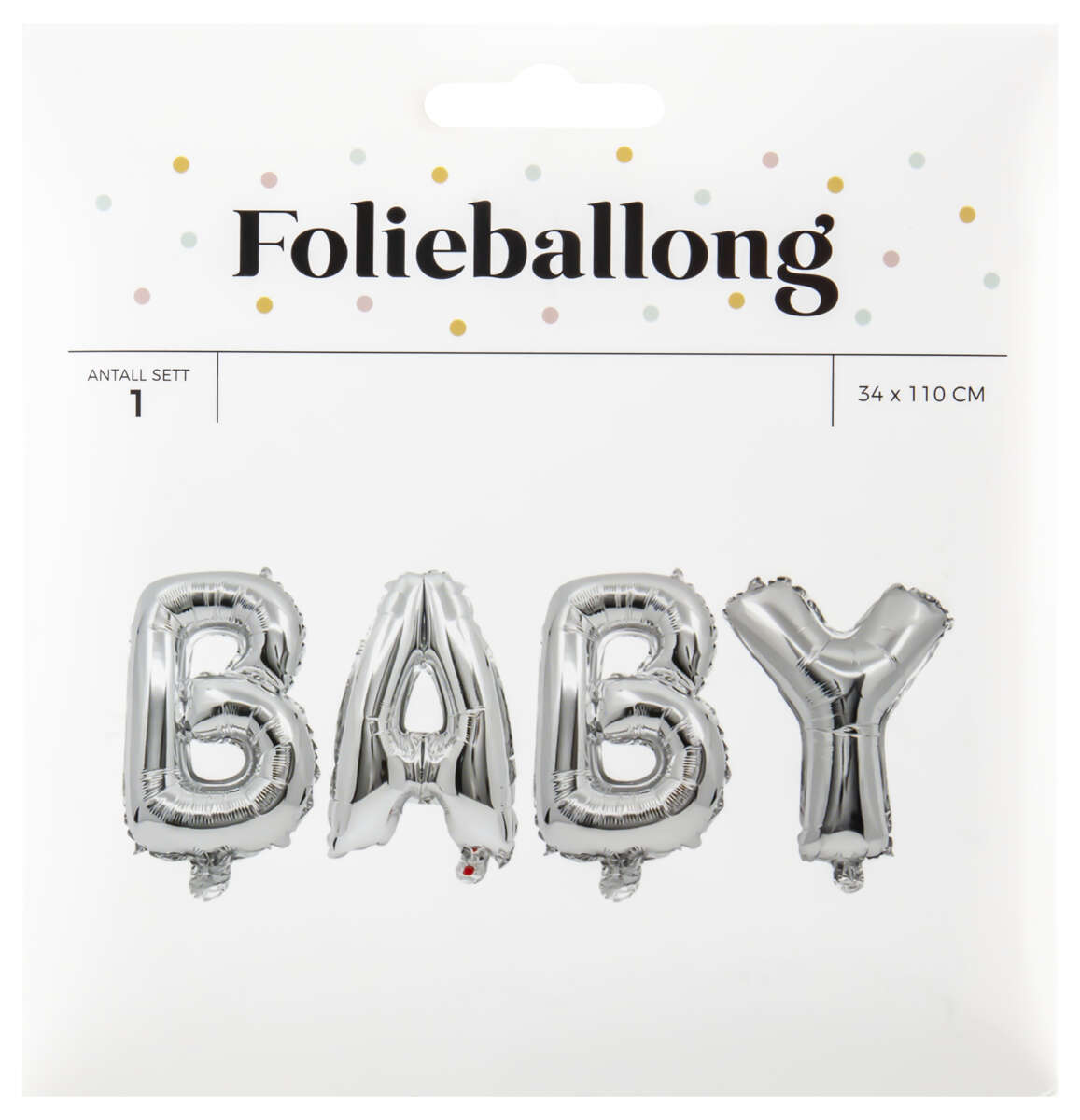 Folieballong Baby banner L: 110 cm