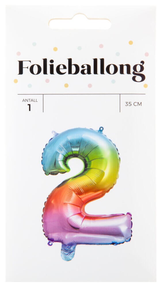 Folieballong Regnbue H: 35 cm