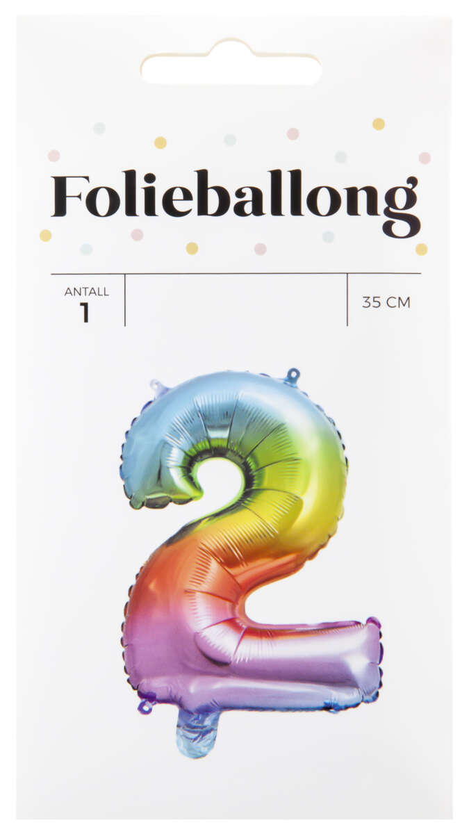 Folieballong Regnbue H: 35 cm