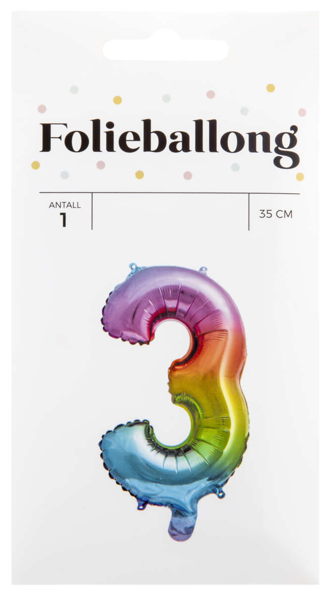 Folieballong Regnbue H: 35 cm