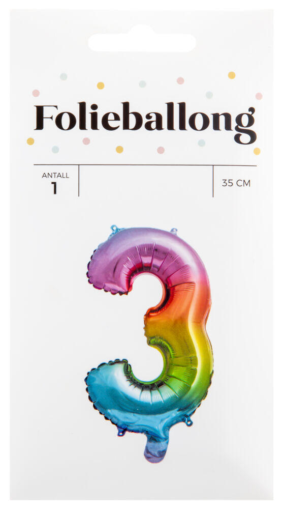 Folieballong Regnbue H: 35 cm
