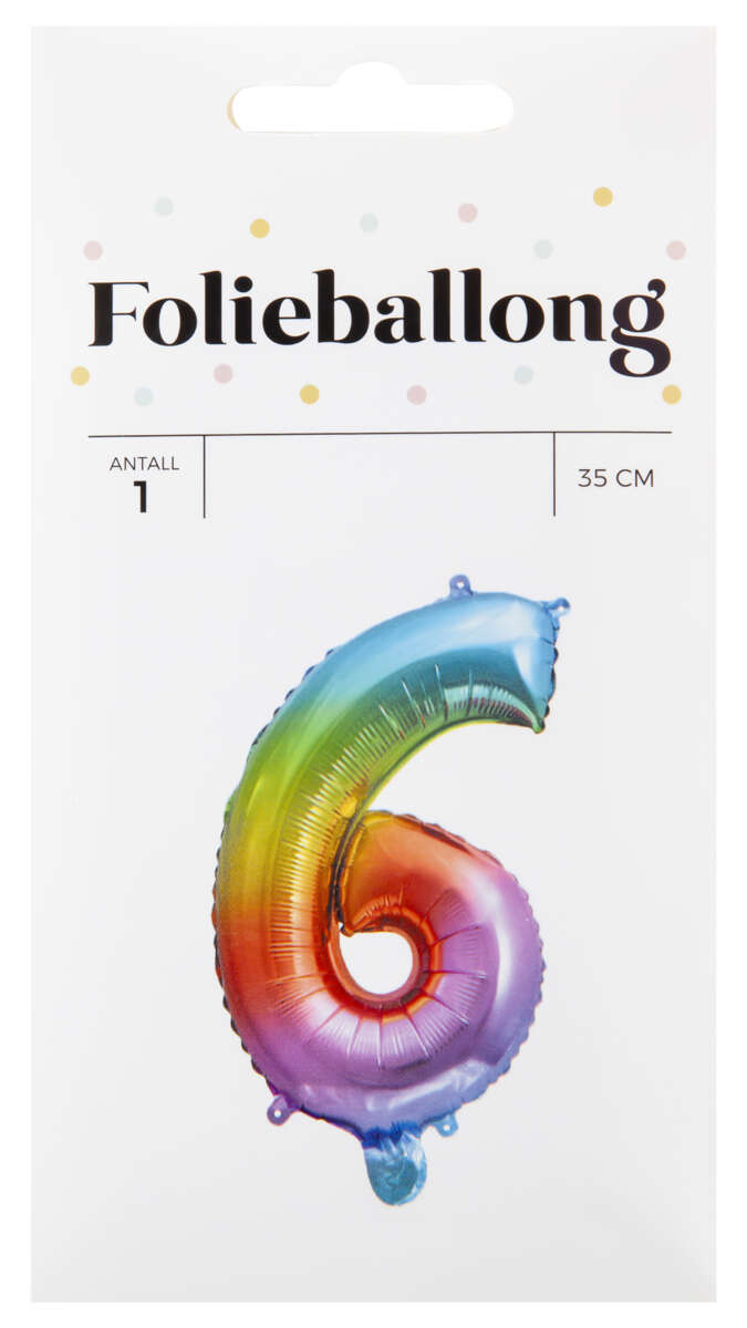 Folieballong Regnbue H: 35 cm